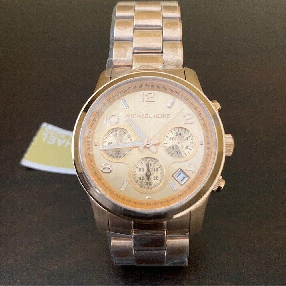 NEW Michael Kors Runway Chronograph‎ Watch 38mm Rose Gold - 100M Water Resistant - Picture 2 of 7